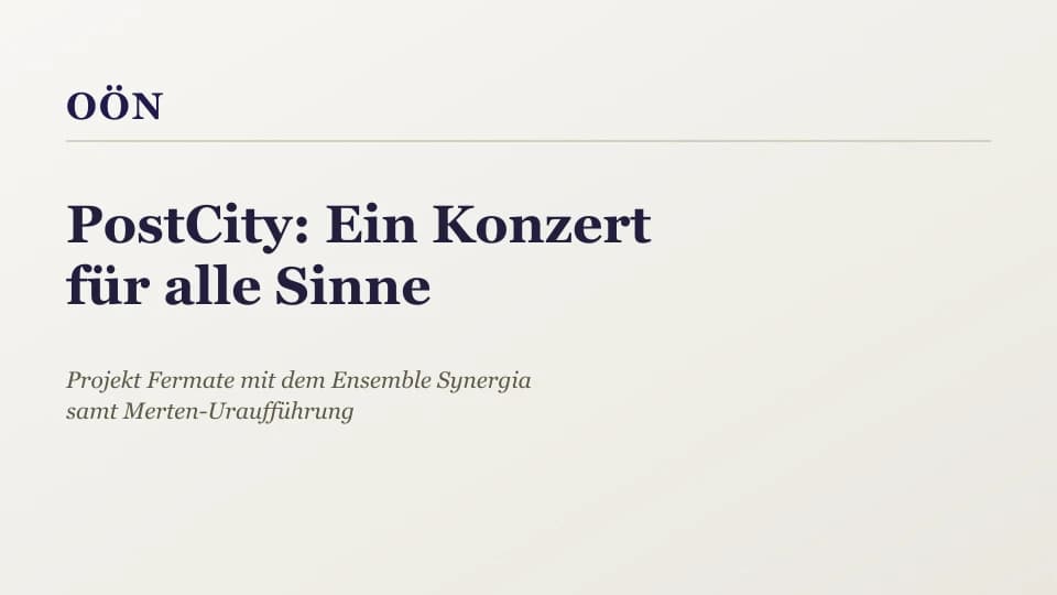 PostCity: Ein Konzert für alle Sinne